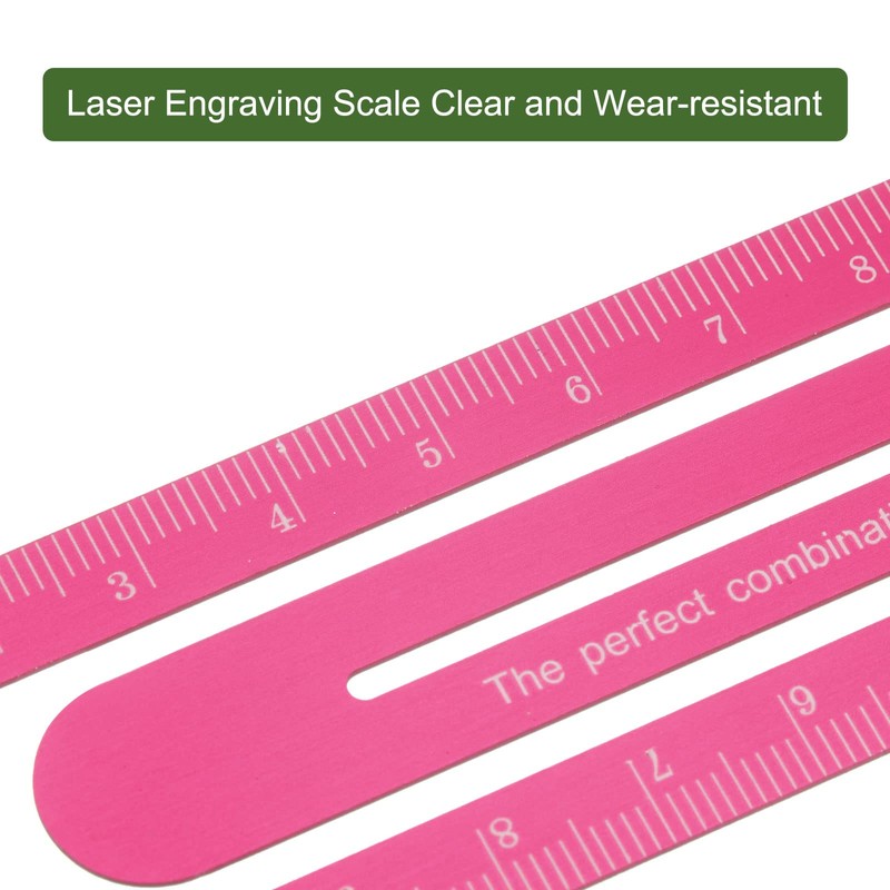 sourcing map Straight Ruler 12 cm Metric Aluminium Alloy Ruler