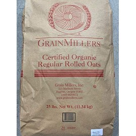 Organic Regular Rolled Oats Non-GMO (25 lb) by Grain Millers