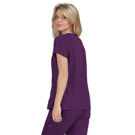 KOI Betsey Johnson B101 Women's Freesia Scrub Top Eggplant M