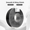 AMOLEN Silk PLA 3D Printer Filament, Shiny Silk Black PLA