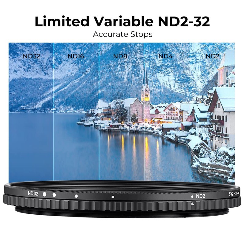 K&F Concept 77mm Variable ND2-32 Filter Adjustable Fader Neutral Density