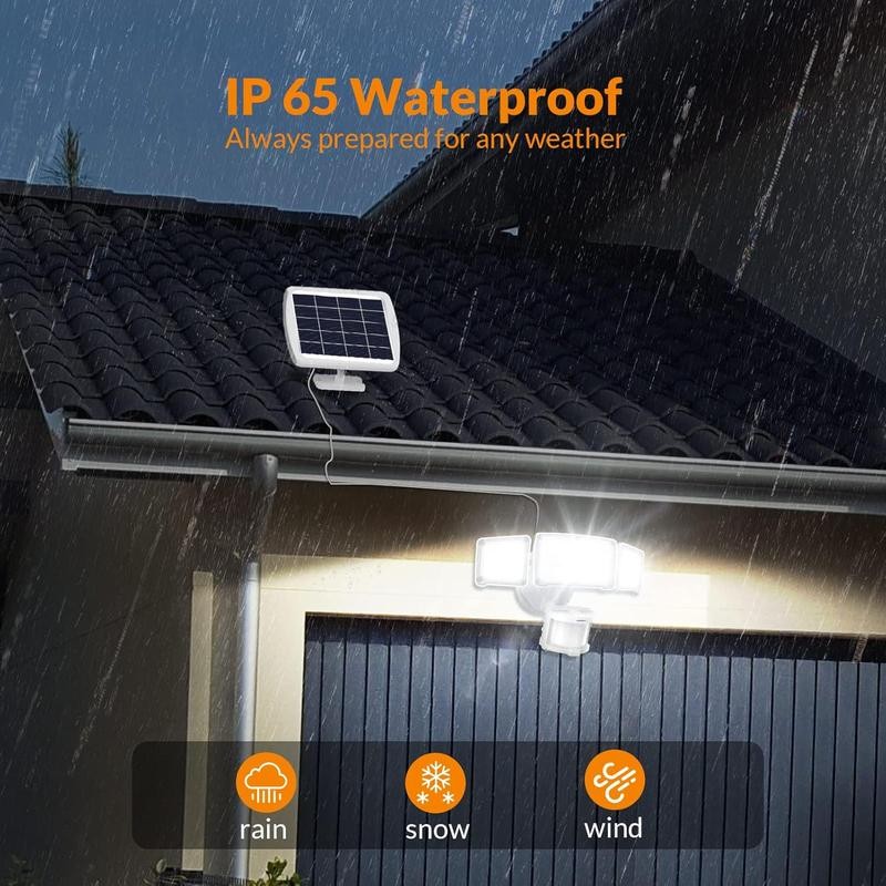 LEPOWER 1600LM LED Solar Security Lights, Motion Sensor Outdoor Flood