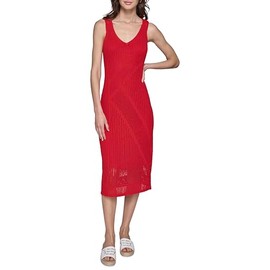 Karl Lagerfeld Paris Women's Casual Bright Summer Dress, Cordial Red, Small