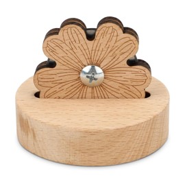 Secai Wooden Daisy Thread Cutter with Stand, Decorative Tabletop Blade Saver,Cutter