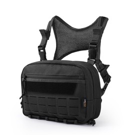 Mardingtop Tactical Chest Bag Molle Vest Pouch Chest Rig for Outdoor Adventure Cycling, Tm6604a-Black