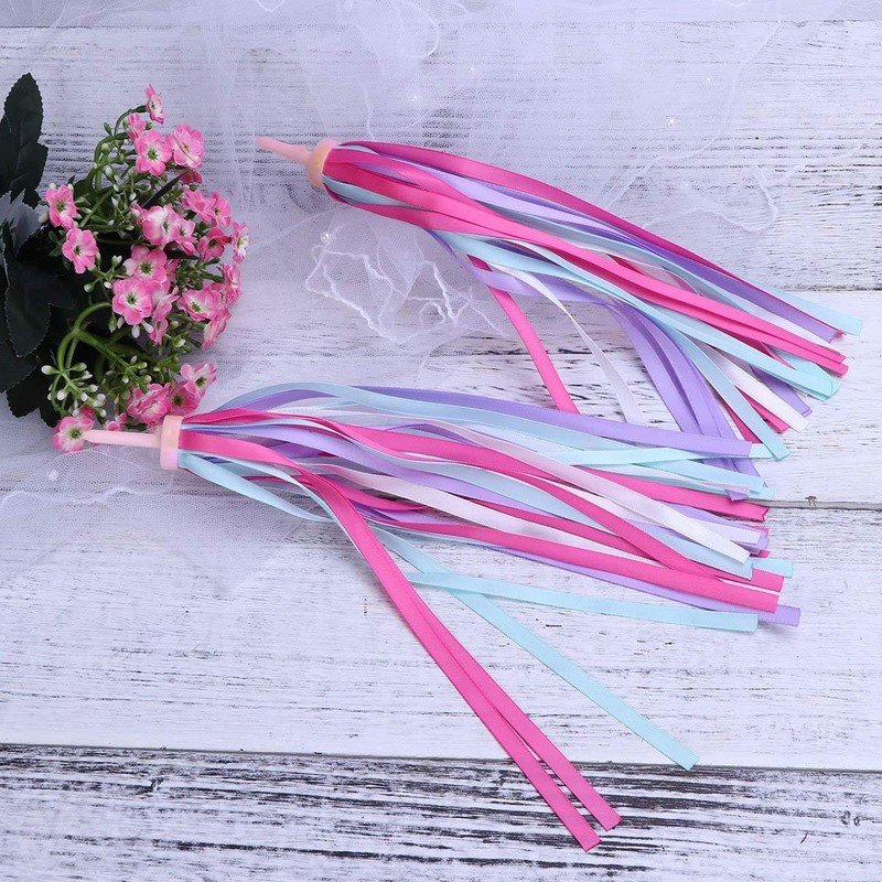 PLATT Kid's Bicycle Handlebar Streamers Colorful Ribbons Tassel for Girls