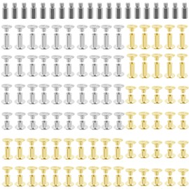 JIEYUMAO 100 Pack Chicago Screws and Extention Posts, 2 Colors 4 Sizes Scrapbook Extension Screws, Replacement Album Extension Rod Scrapbook Extension Screws for Binding Scrapbook Photo Album