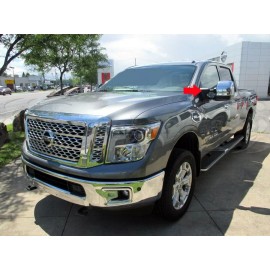Trims Express fit:2016-2022 Nissan Titan Chrome Door Tow Towing Top Mirror Cover - w/Cutout