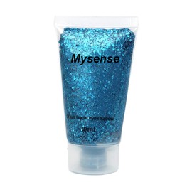 Mysense Blue Body Glitter Gel, Singer Concerts Face Glitter Makeup, Music Festival Rave Face Eye Hair Accessories, Chunky Glitter Mermaid Sequins, Sparkling Glitter Face Paint for Women, 30g