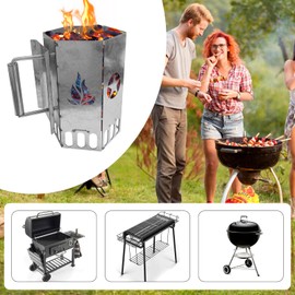 LHERUT Heavy Duty Charcoal Chimney Fire Starter,BBQ Grill Chimney Starter for Charcoal Grill and Barbecues