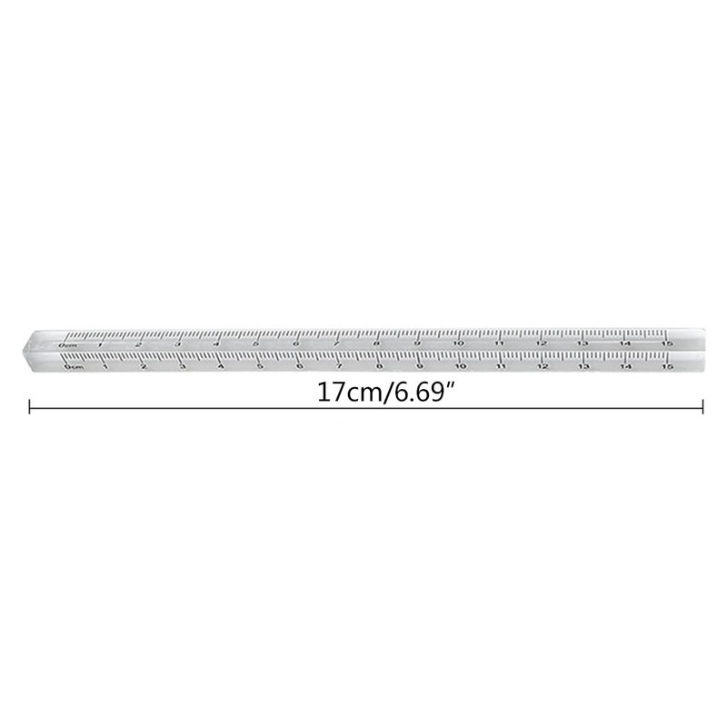 Yisawroy Triangle Ruler Transparent Triangular Prism Ruler Architect Scale Ruler
