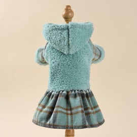 Puppy Sweater, Fall Winter Dog Dress, Warm Puppy Clothes, Cat Sweater, Cold Weater Pet Dog Hoodie Outfit (Green, X-Small)