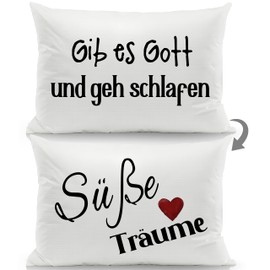Aosumin Gib es Gott und GEH schlafen Funny Cushion Covers for Women Men Colleagues Friends Birthday Gift Good Night Double Sided Pillowcases (Give It to God)