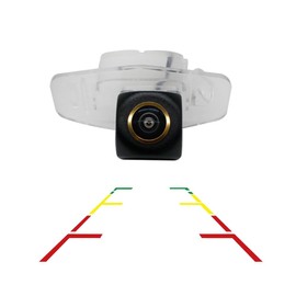 Vlicevrn HD Golden Fisheye Vehicle Car Rear View Camera Fixed Parking Line Night Vision Backup Parking Camera for Honda Accord/Spirior/Honda City/Fit Sedan/Honda Civic/Ciimo/Honda Crider