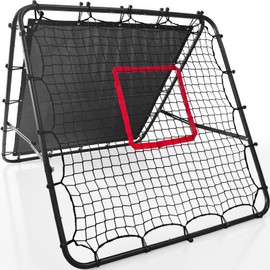Double-Sided Soccer Rebounder Net - Portable Bounce Back Trainer for Soccer, Baseball, Softball, Lacrosse | Adjustable Practice Target Pitchback Net for Backyard Training Equipment Gift for Kids,4x4ft