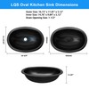 LQS Black Oval RV Kitchen Sinks, 16.73" x 11.81" Small