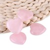 Rose Quartz Heart Stone, Pack of 4 Heart-Shaped Hearts, Pink