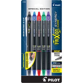 Pilot Frixion Point Synergy Clicker Retractable & Erasable Gel Ink Pens, 0.5mm Extra Fine Point, Assorted Colors, 5-pack