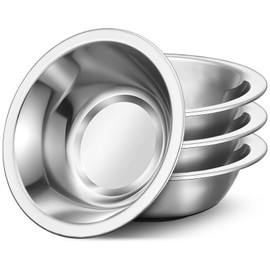 Offiper 304(18/8) Stainless Steel Mixing Bowls for Kitchen, 4 Pack 7.8" 28.89 fl.oz Metal Mixing Bowls Set Stackable for Baking Serving Cooking Food Prep Storage Dishwasher Safe Lightweight