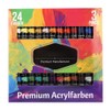 24 Colors Acrylic Pigments Set with 3Pcs Painting Pens Students
