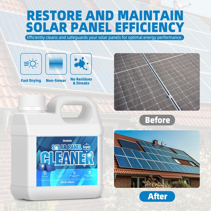 Shabebe Solar Panel Cleaner 32oz (Makes 150 Gallons) - 20X