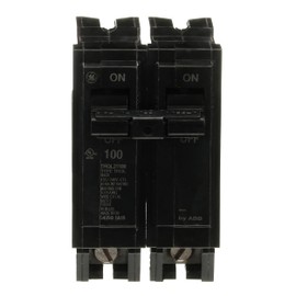 ABB Q-Line THQL21100 100A Double Pole Circuit Breaker • 100 Amp Double Pole 120/240 VAC Breaker • 2-Pole Standard Circuit Breaker • Electrical Safety Switch • Plug-in Mount Type