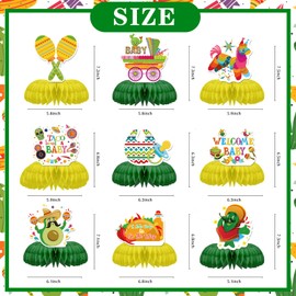 Talorine Mexican Fiesta Baby Shower Honeycomb Centerpieces, Taco Bout A Baby Shower Decorations, A Little Baby is On The Way Baby Shower Table Decorations