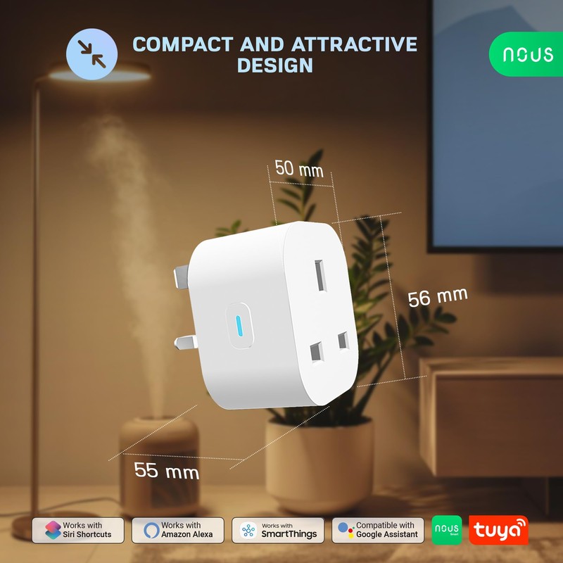 Smart WiFi Plug NOUS A10 with Energy Monitoring, 13A, Dual-Band