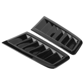 Universal Car Bonnet Vents Cover, 2pcs Carbon Fibre Hood Vents Cover Air Flow Intake bonnet Scoop Vent Grille Duct Decoration, for Focus RS MK2 (Glossy Black)