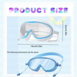 EnixwH Pack of 2 HD Swimming Goggles Children 3-14 Years, Children's Swimming Goggles Anti-Fog, UV Protection Swimming Goggles Kids, Waterproof Children's Diving Goggles for Girls Boys, for Swimming