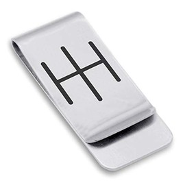Comfort Zone Studios Stainless Steel Religious IH Monogram Classic Slim Money Clip Credit Card Holder, Silver