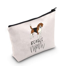 POFULL Beagle Gifts Beagle Owner Gift Beagle Dog Mom Cosmetic Bag Beagle Dog Lover Gift Dog Puppy Animal Gift (Beagle mom bag)