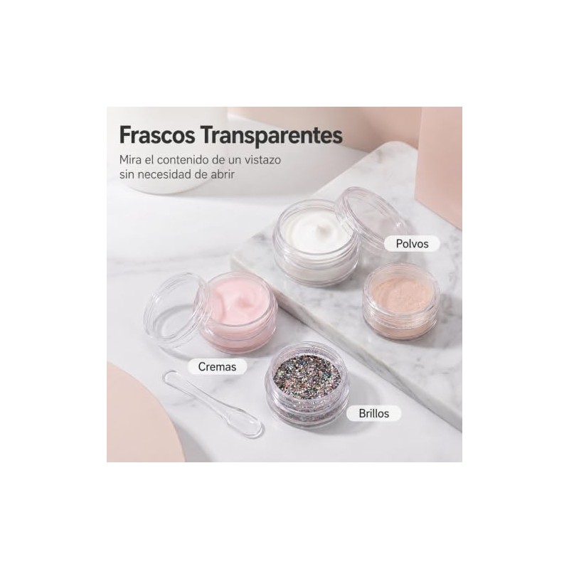 Frascos de Plastico con Tapa 100pcs Envases para Viaje, Mini