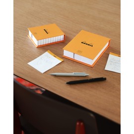 Rhodia 194051C Writing Set with Box and Memo Pad N°11 Rhodiatime, 7.5 x 10.5 cm, Dot Lining, 240 Sheets, 80 g, Individually Shrink-Wrapped, Practical and Compact, Orange, 1 Set
