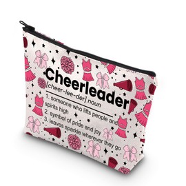 JNIAP Cheerleader Cosmetic Makeup Bag Cheerleader Gifts Cheerleading Toiletry Bag Cheerleading Zipper Pouch Cheer Team Gift, Cheerleader noun, Fit