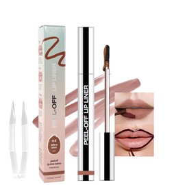 IATMOMOD Brown Liquid Matte Lip Liner Stain Peel Off with Tweezer, Long Lasting, Waterproof Matte Lipstick Lip Gloss Tattoo for Women, Transfer-prof Lip Tint Makeup for All Skin Types 02#