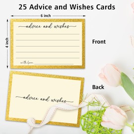 mermermu White Gold Advice and Wishes Card, Advice Cards for The Bride and Groom, Bridal Shower,Wedding or Baby Shower, Birthday, Graduation, Retirement, Guestbook - 25 Cards -10
