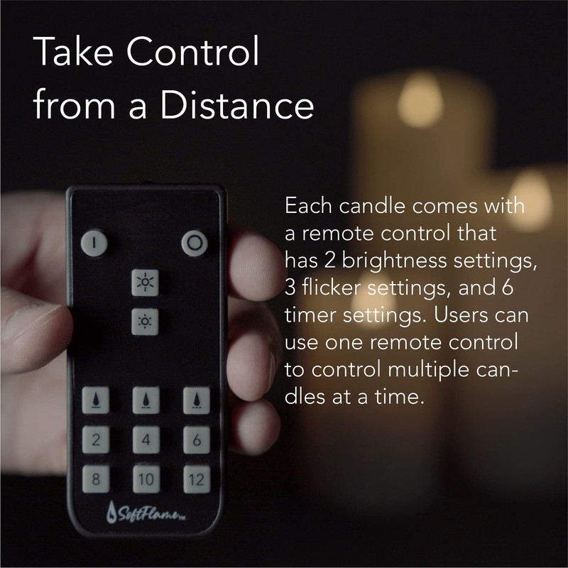 Softflame Flameless Candle - 6" x 10.5"Ivory - Flickering Moving