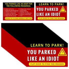 200Pcs You Parked Like an Idiot Business Cards,Bad Parking Cards 3.5"x2" Multi Reasons Violation Stocking Stuffers for Adults