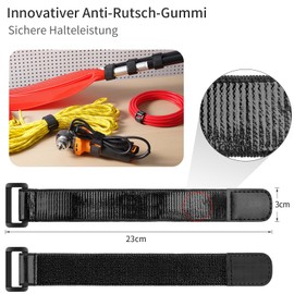 GripZz Elastic Cinch Straps with Anti-Slip Strips, 23cm x 3cm (10 Pack) Heavy Duty Hook and Loop Storage Straps for Extension Cords, Cables, Ropes, Hoses, Bike, RV, Pant Garters,Garage Organization