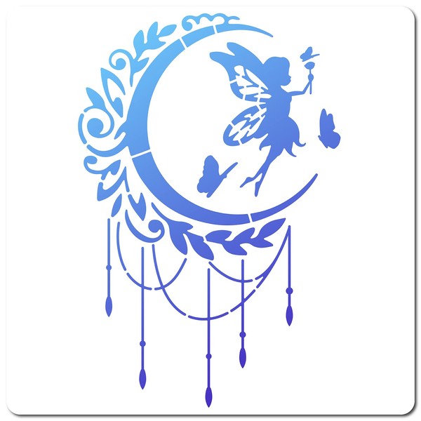 GORGECRAFT 30 x 30 cm Moon Fairy Stencils Angel Butterfly