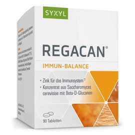 SYXYL Regacan - Nahrungsergänzungsmittel mit Zink für das Immunsystem sowie Maitake und Beta-D-Glucanen - Vegan, laktosefrei, glutenfrei - 90 Tabletten im Blister