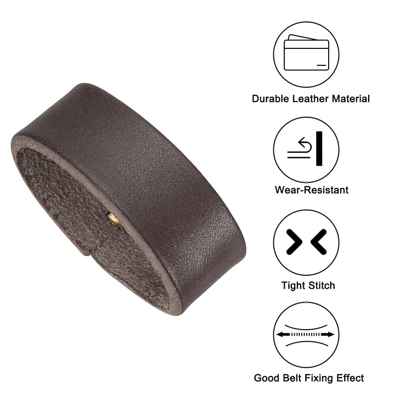 PATIKIL Leather Loop Keeper, Pack of 4 Leather Loops Belt