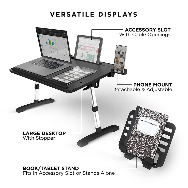 Limitless TotalDesk Portable Modern Workstation and Lap Desk with Adjustable