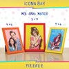 Icona Bay 7x5 Red Picture Frame, Coloured Solid Wood Scandinavian