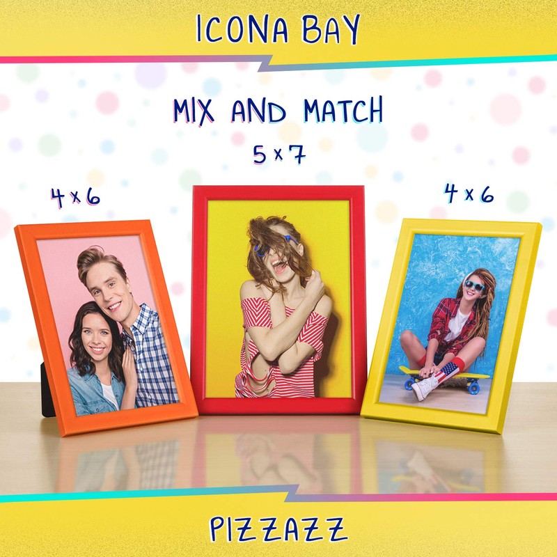 Icona Bay 7x5 Red Picture Frame, Coloured Solid Wood Scandinavian
