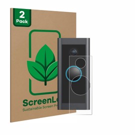 ScreenLeaf (Pack of 2 Protective Film for Ring Video Doorbell Wired [Sustainable Screen Protector, Film, Transparent, Scratch-Resistant]