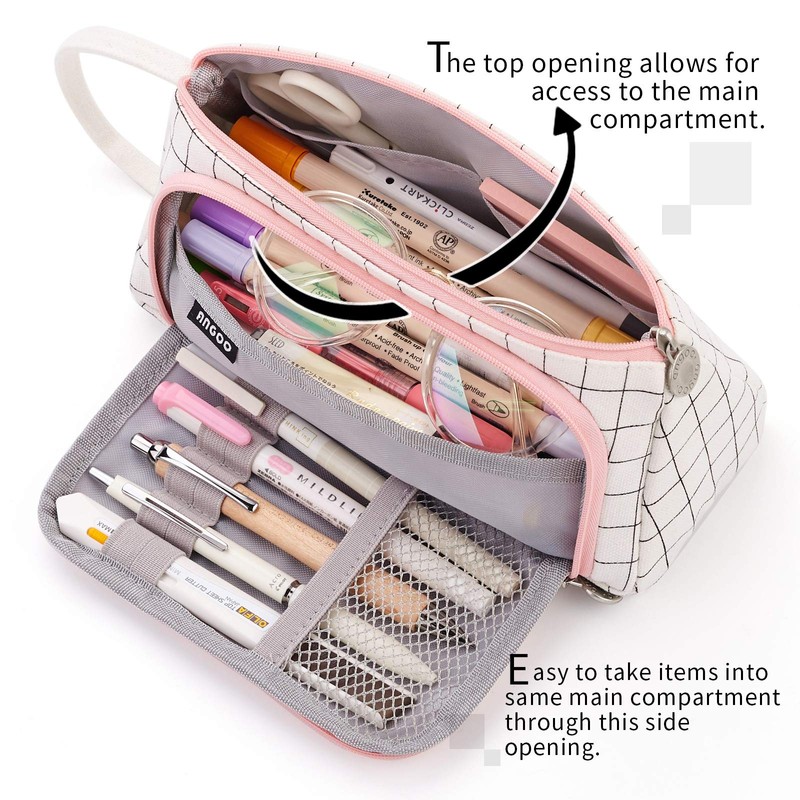 EASTHILL Large Capacity Colored Canvas Storage Pouch Marker Pen Pencil