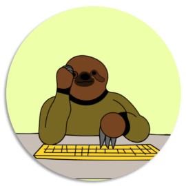 Kiwi Gifts Sloth On A Computer - 3 Pack Circle Stickers 3 Inch - Internet Browsing Chill