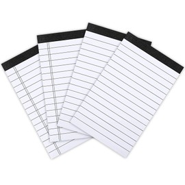 Lemical A7 Size Refill Paper Lined Paper Wide Ruled Writing Note Pads for Memo Pad with Calculator A7 Pocket Notepad Holder Set 4 pack 40 Sheets per Notepad Paper